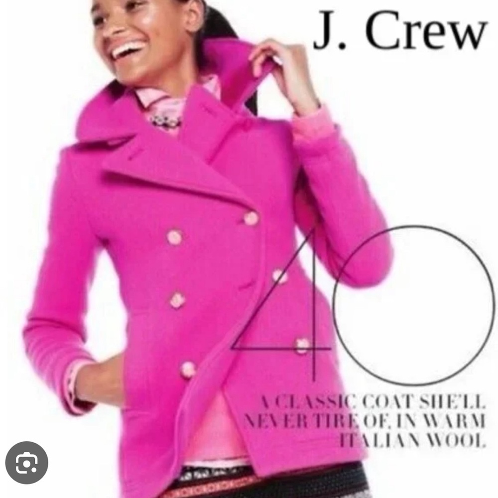 J. Crew Women’s Magenta Peacoat in Size 4